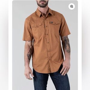 Kimes Ranch Rio SS WW Brown Men's Casual Button Down Shirt Size XL  NWT
